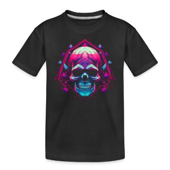 Polygone Synthwave Vaporwave Skull - T-shirt bio Premium Enfant - noir - Devant