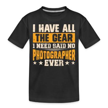 Photographer - Kids' Premium Organic T-Shirt - black - Front