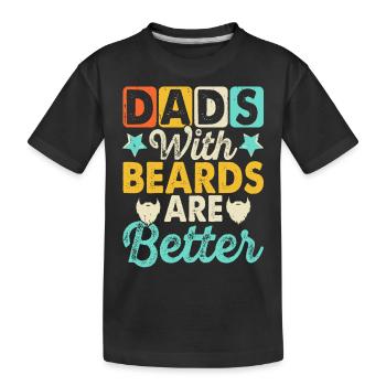 Papa Mit Bart - Kinder Premium Bio T-Shirt - Schwarz - Vorne