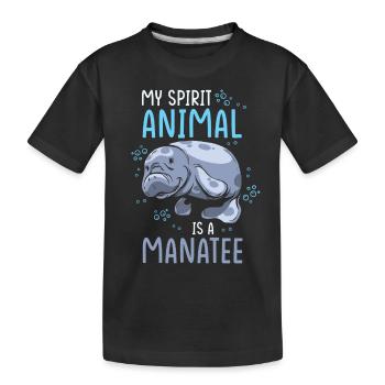 Manatee My power animal is a manatee - Kids' Premium Organic T-Shirt - black - Front