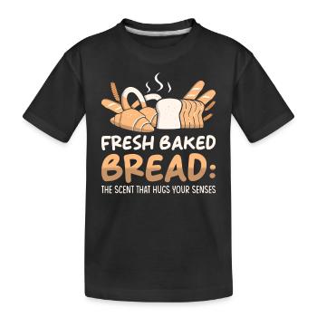 Les amateurs de pain boulanger font cuire du pain fraîchement cuit - T-shirt bio Premium Enfant - noir - Devant