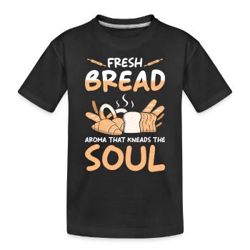 Brot Bäcker Backen - Kinder Premium Bio T-Shirt - Schwarz - Vorne