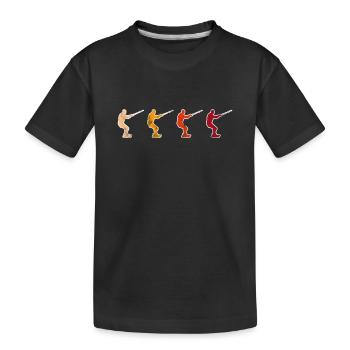 Kite Surfen Retro - Kinder Premium Bio T-Shirt - Schwarz - Vorne