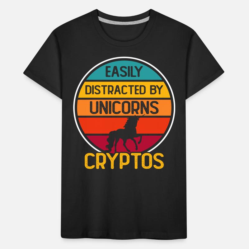 Crypto Cryptocurrency Unicorn Kids' Premium Organic T-Shirt