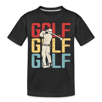 Golf Golfer - Kids' Premium Organic T-Shirt - black - Front