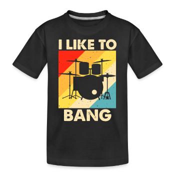 Schlagzeug Schlagzeuger Drummer - Kinder Premium Bio T-Shirt - Schwarz - Vorne