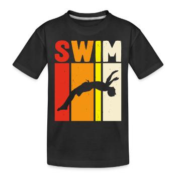 Flotteur de natation - T-shirt bio Premium Enfant - noir - Devant