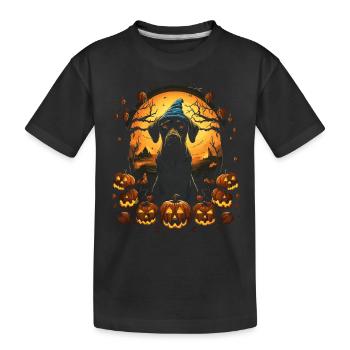 Halloween Hunde Spaß Trick or Treat Spukige Hunde - Kinder Premium Bio T-Shirt - Schwarz - Vorne