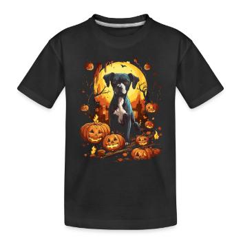 Halloween Hunde Spaß Trick or Treat Spukige Hunde - Kinder Premium Bio T-Shirt - Schwarz - Vorne