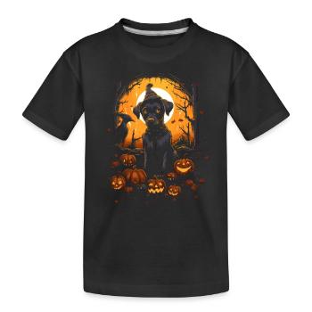 Halloween Hunde Spaß Trick or Treat Spukige Hunde - Kinder Premium Bio T-Shirt - Schwarz - Vorne