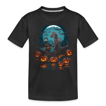 Pêcheur effrayant pêcheur d’Halloween effrayant - T-shirt bio Premium Enfant - noir - Devant
