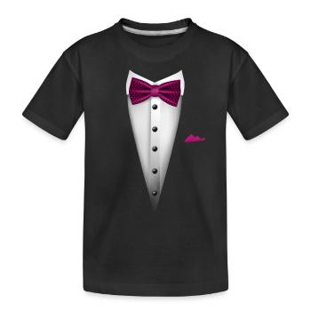 Tuxedo design with Bowtie For Weddings And - Kids' Premium Organic T-Shirt - black - Front