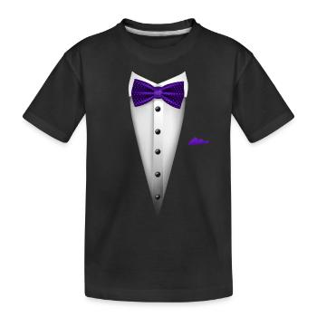 Tuxedo design with Bowtie For Weddings And - Kids' Premium Organic T-Shirt - black - Front