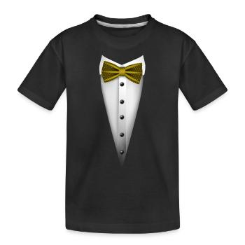 Tuxedo design with Bowtie For Weddings And - Kids' Premium Organic T-Shirt - black - Front