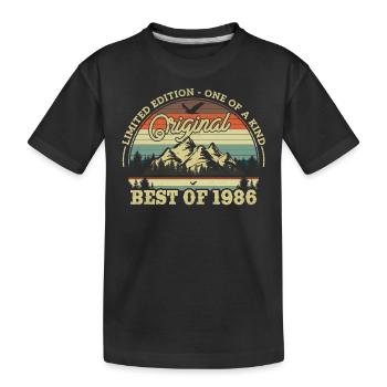 Nostalgie-Geburtstagsgeschenk '86 - Kinder Premium Bio T-Shirt - Schwarz - Vorne