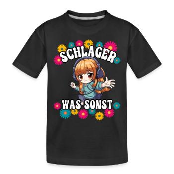 Schlager - Kinder Premium Bio T-Shirt - Schwarz - Vorne