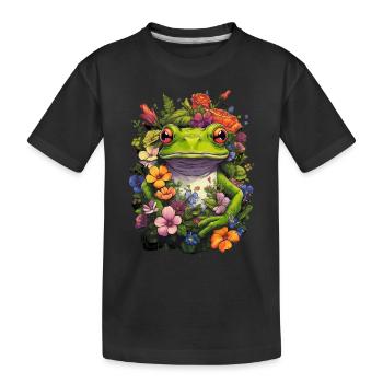 Ästhetischer Frosch Frösche für einen Frosch - Kinder Premium Bio T-Shirt - Schwarz - Vorne