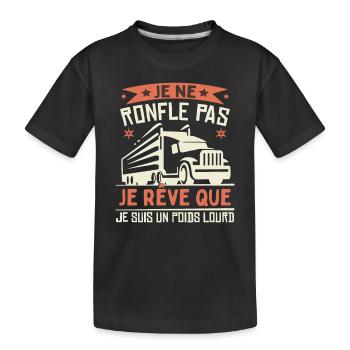 Poids Lourd Cadeau Camion Camionneur - T-shirt bio Premium Enfant - noir - Devant
