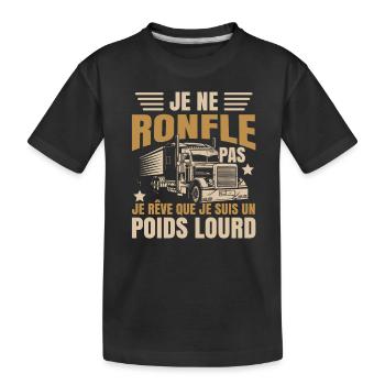 Poids Lourd Drole Camionneur - T-shirt bio Premium Enfant - noir - Devant