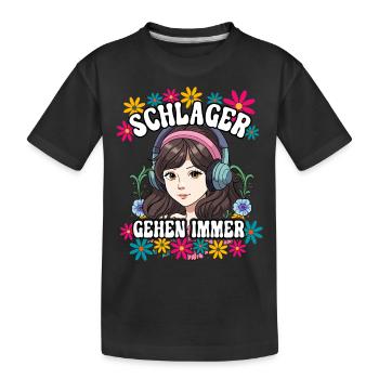 Schlager Gehen Immer - Kinder Premium Bio T-Shirt - Schwarz - Vorne
