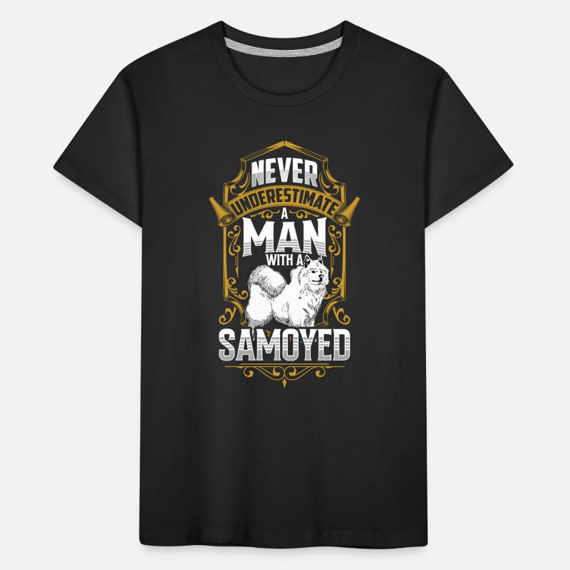 Man with Samoyed Samoyed Spitz Kids' Premium Organic T-Shirt