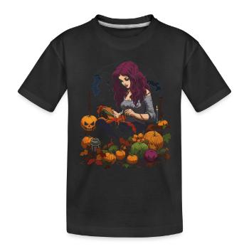 Creepy handicraft zombies for Halloween - Kids' Premium Organic T-Shirt - black - Front