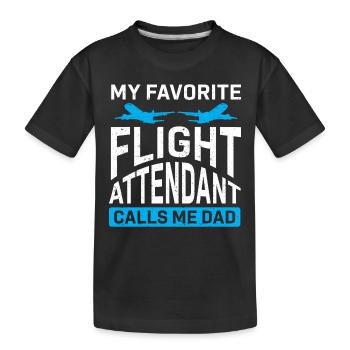 Flugbegleiter Papa Stewardess Flugbegleiter - Kinder Premium Bio T-Shirt - Schwarz - Vorne