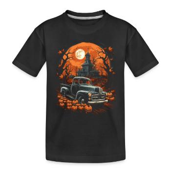 Pickup Truck Spitty Car Art for Halloween - Kids' Premium Organic T-Shirt - black - Front