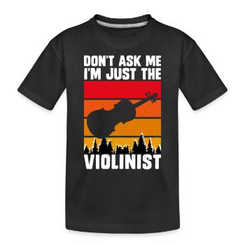 Violine Violinist - Kinder Premium Bio T-Shirt - Schwarz - Vorne