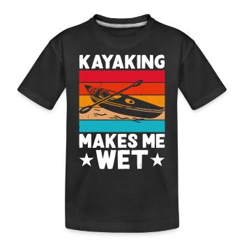 Kajak Kajakfahrer Kajaker - Kinder Premium Bio T-Shirt - Schwarz - Vorne