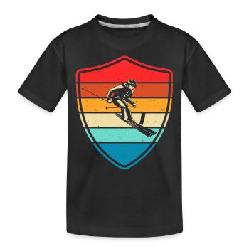 Ski Skiing Skiers - Kids' Premium Organic T-Shirt - black - Front