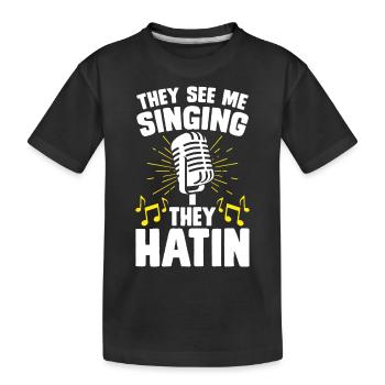 Karaoké chanteur chanteur - T-shirt bio Premium Enfant - noir - Devant