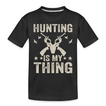 Hunting hunters - Kids' Premium Organic T-Shirt - black - Front