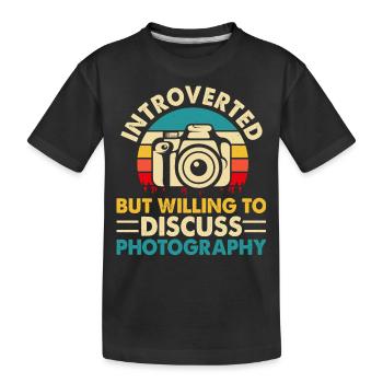 Photographer - Kids' Premium Organic T-Shirt - black - Front