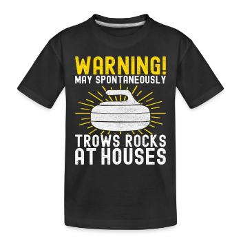 Joueurs de curling - T-shirt bio Premium Enfant - noir - Devant