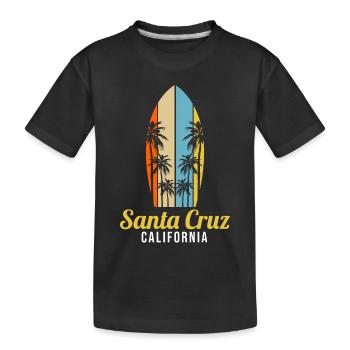 Kalifornien Surfen Santa Cruz - Kinder Premium Bio T-Shirt - Schwarz - Vorne