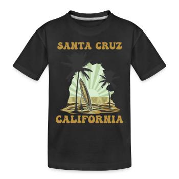 Kalifornien Surfen Santa Cruz - Kinder Premium Bio T-Shirt - Schwarz - Vorne
