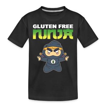 Gluten Free Ninja Gluten Free Diet - Kids' Premium Organic T-Shirt - black - Front