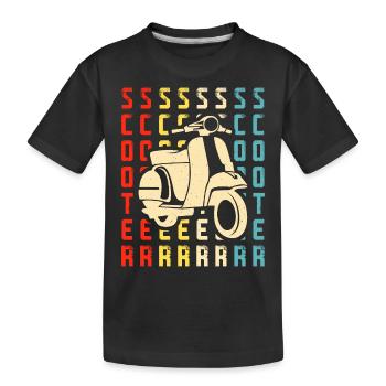 Roller Rollerfahrer Motorroller - Kinder Premium Bio T-Shirt - Schwarz - Vorne