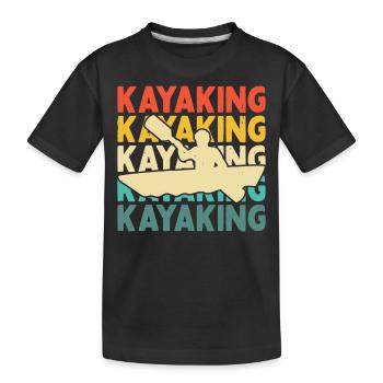 Kajak Kajakfahrer Kajaker - Kinder Premium Bio T-Shirt - Schwarz - Vorne