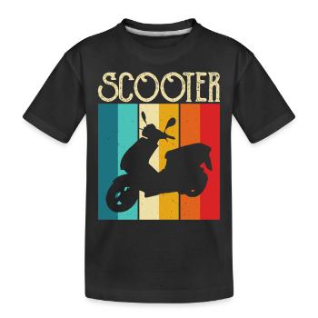 Roller Rollerfahrer Motorroller - Kinder Premium Bio T-Shirt - Schwarz - Vorne