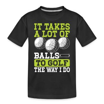 Golf Golfeur - T-shirt bio Premium Enfant - noir - Devant