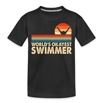 Flotteur de natation - T-shirt bio Premium Enfant - noir - Devant