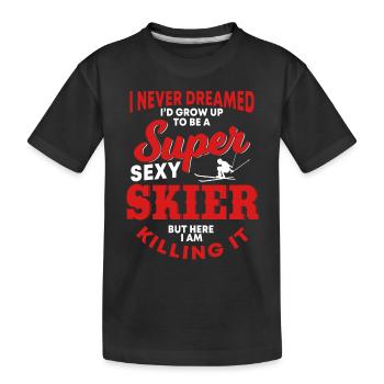 Funny Skiers Gift Idea - Kids' Premium Organic T-Shirt - black - Front