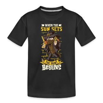 Vampirjäger Untoter Slayer Pfahl Und Kreuz - Kinder Premium Bio T-Shirt - Schwarz - Vorne