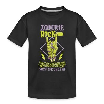 Zombie Rock'n Roll Horror Rock Headbanging Rock - Kids' Premium Organic T-Shirt - black - Front