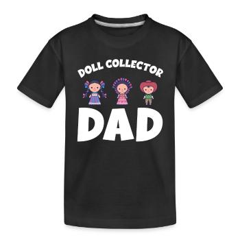 Puppensammler Papa Puppen Sammeln - Kinder Premium Bio T-Shirt - Schwarz - Vorne
