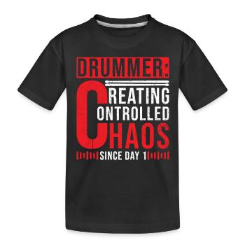 Schlagzeuger Schlagzeug Geschenk - Kinder Premium Bio T-Shirt - Schwarz - Vorne