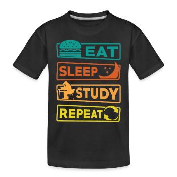 Student Study Learning Exam - Kids' Premium Organic T-Shirt - black - Front