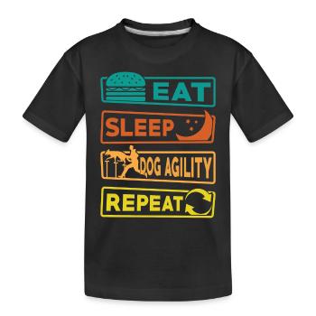 Manger Sommeil Chien Agilité Répéter - T-shirt bio Premium Enfant - noir - Devant